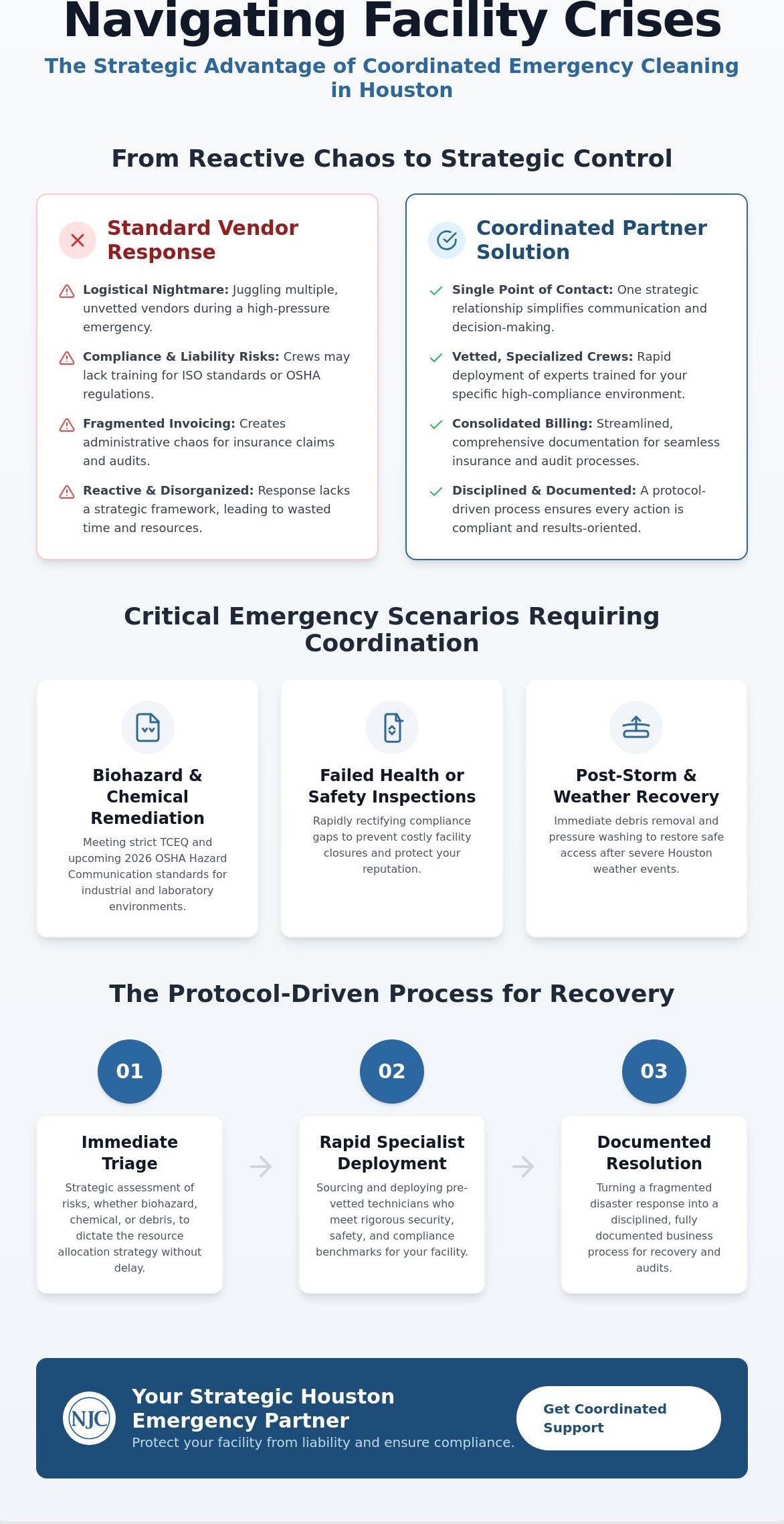 Emergency Commercial Cleaning Coordination in Houston: Strategic Crisis Management for Facilities